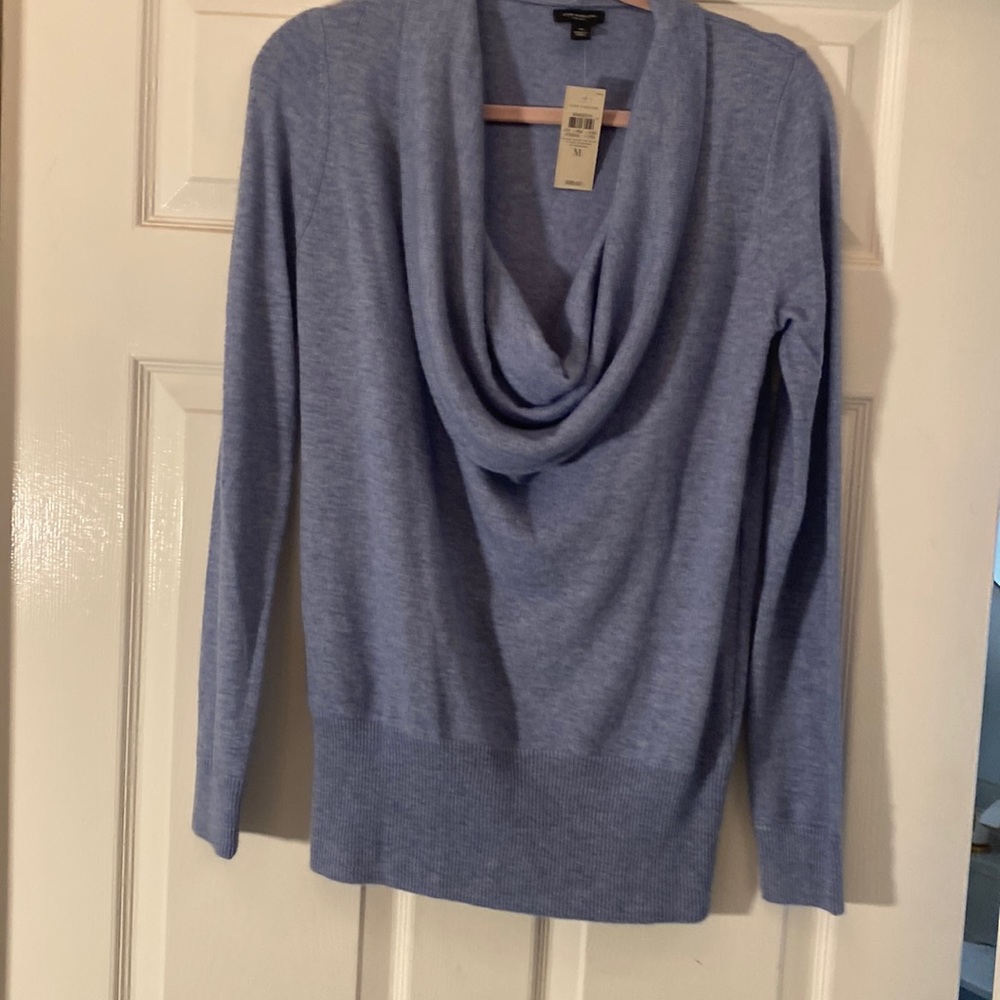 Ann Taylor Light Blue Cowl Neck Sweater